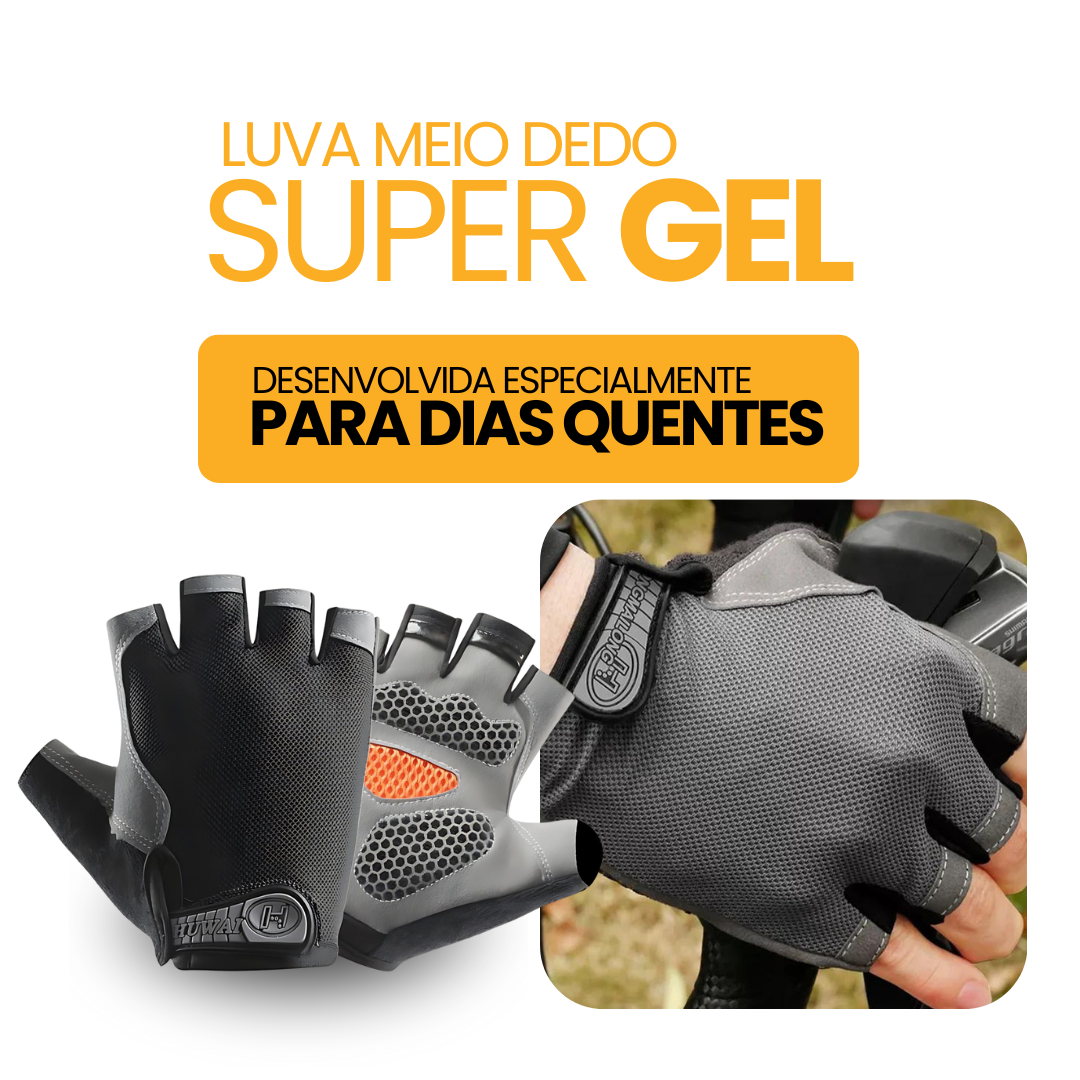 Luva Meio Dedo SuperGel | COMPRE 1 LEVE 2 + BRINDE EXCLUSIVO
