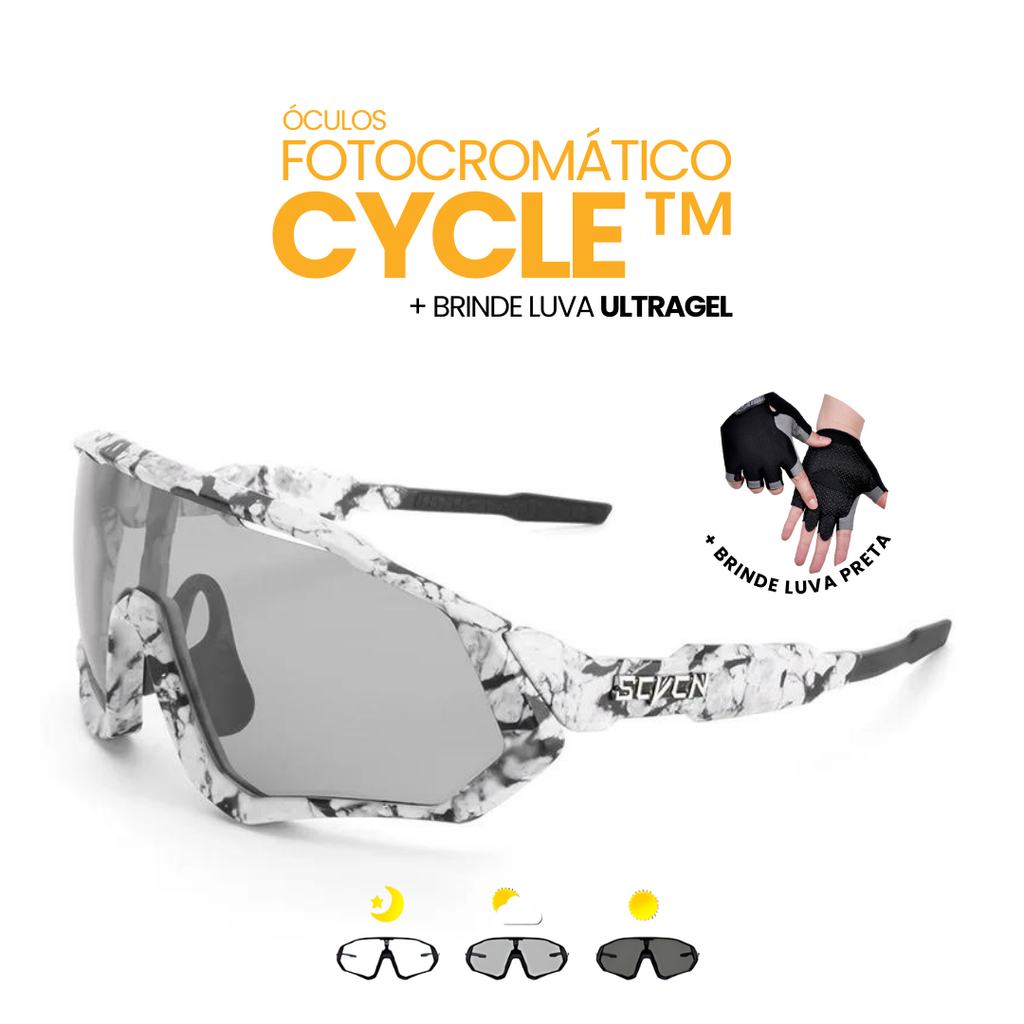 Óculos Fotocromático Cycle™ + BRINDE / LUVA ULTRAGEL