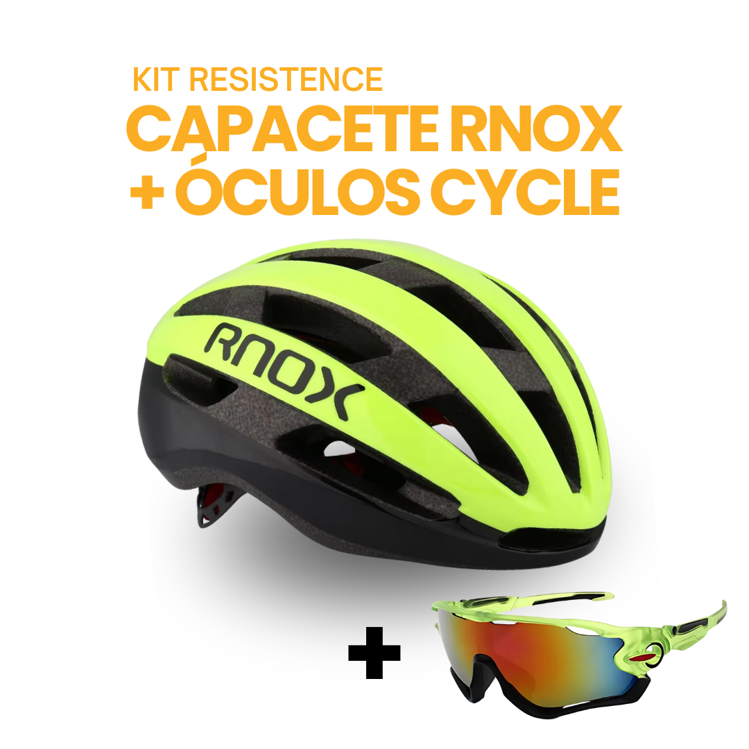 Kit Resistence™ - Capacete RNOX + Óculos Cycle |  ESQUENTA BLACK