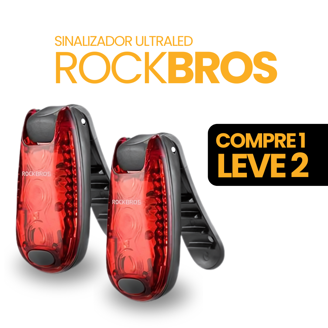 Sinalizador Ultraled ROCKBROS | COMPRE 1 LEVE 2 + BRINDE EXCLUSIVO