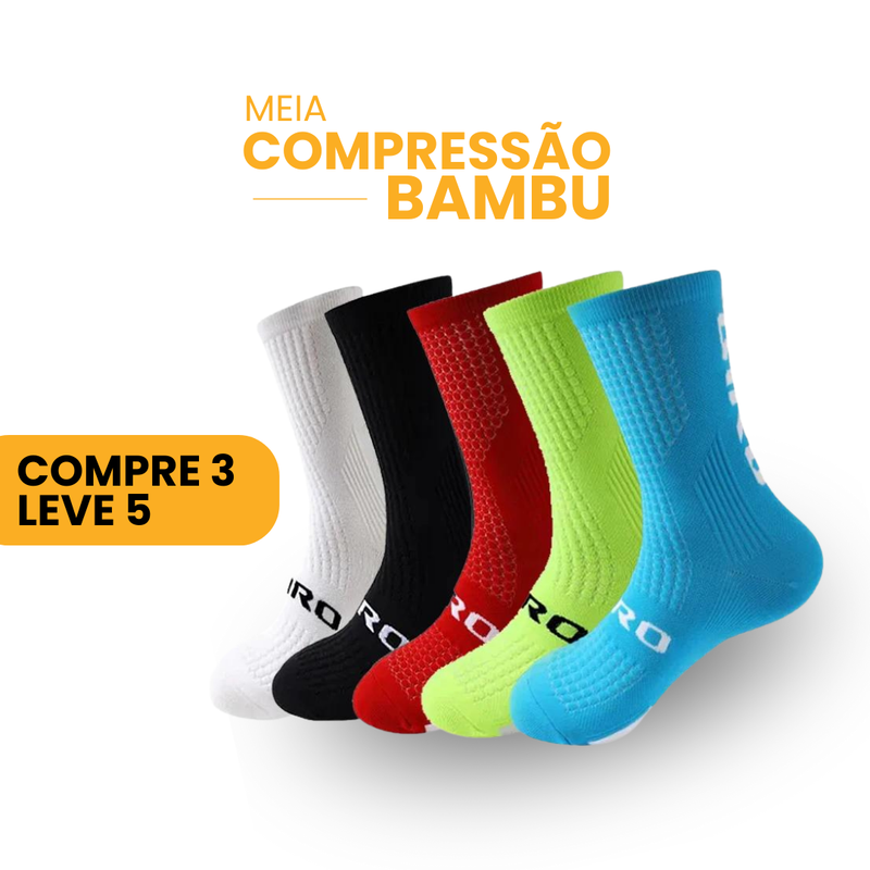 Meia Compressão Bambu | Compre 3 Leve 5