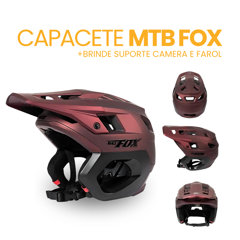 Capacete MTB Fox | BRINDE SUPORTE CAMERA E FAROL