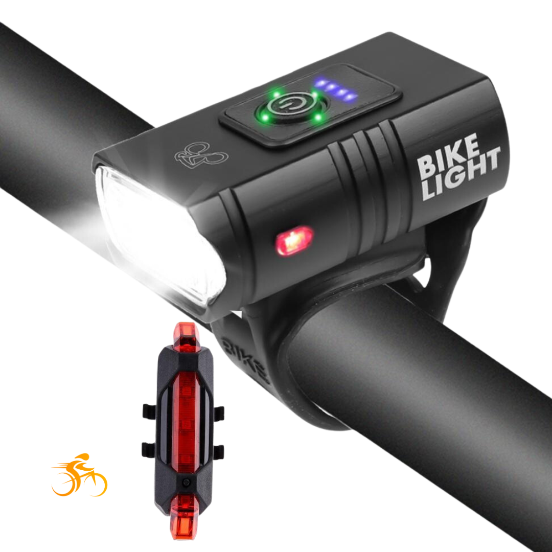 Farol Dianteiro BikeLight™ + Brinde Sinalizador Traseiro | + BRINDE EXCLUSIVO