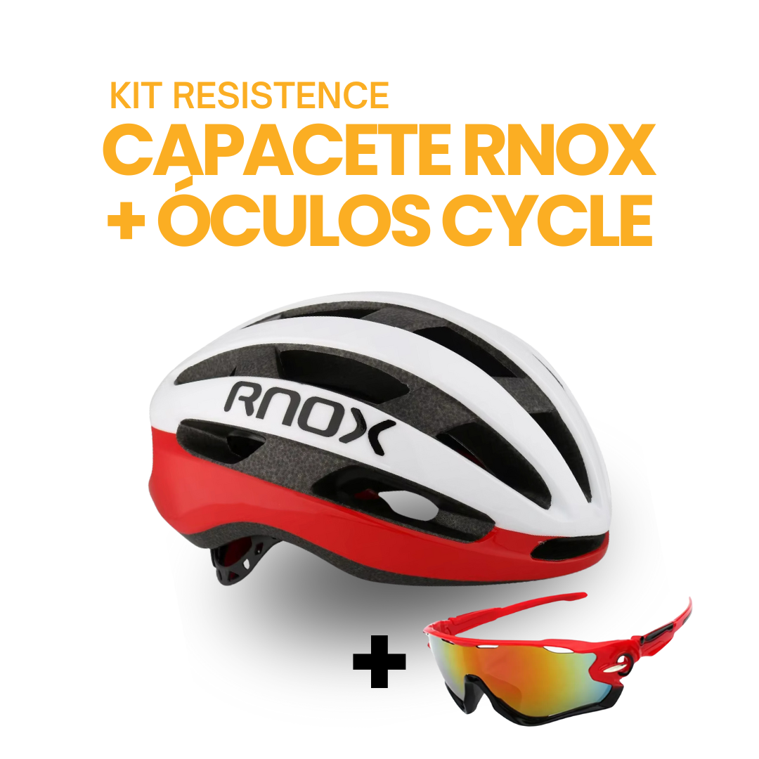 Kit Resistence™ - Capacete RNOX + Óculos Cycle |  ESQUENTA BLACK