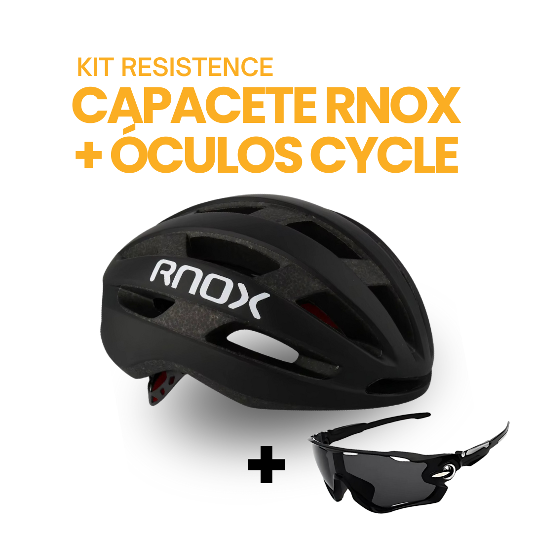 Kit Resistence™ - Capacete RNOX + Óculos Cycle |  ESQUENTA BLACK