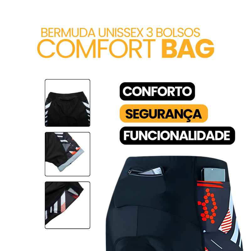 Bermuda Unissex 3 Bolsos ComfortBag™ | BIKE FRIDAY