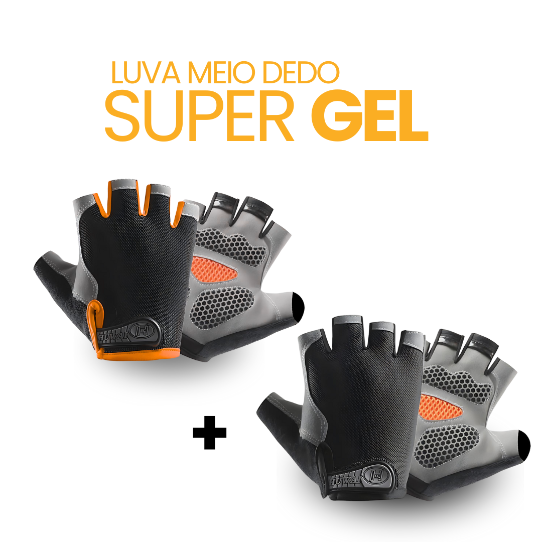 Luva Meio Dedo SuperGel | COMPRE 1 LEVE 2 + BRINDE EXCLUSIVO