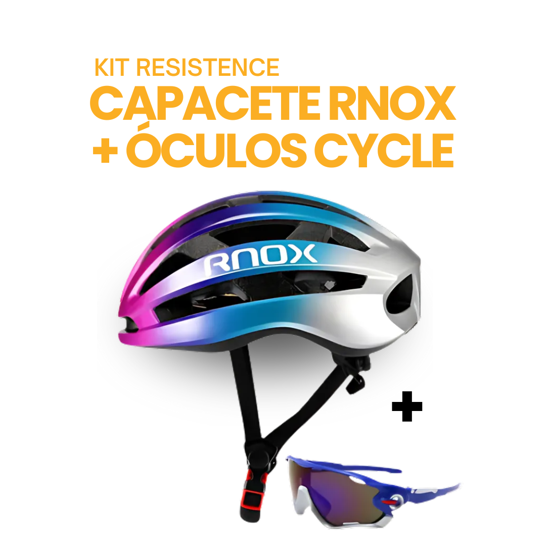 Kit Resistence™ - Capacete RNOX + Óculos Cycle |  ESQUENTA BLACK