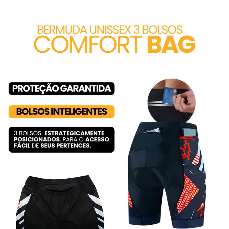 Bermuda Unissex 3 Bolsos ComfortBag™ | BIKE FRIDAY