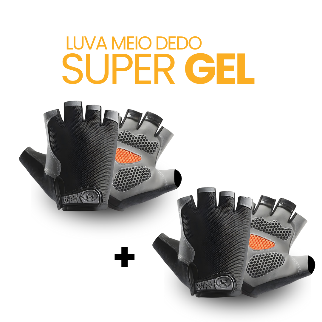 Luva Meio Dedo SuperGel | COMPRE 1 LEVE 2 + BRINDE EXCLUSIVO