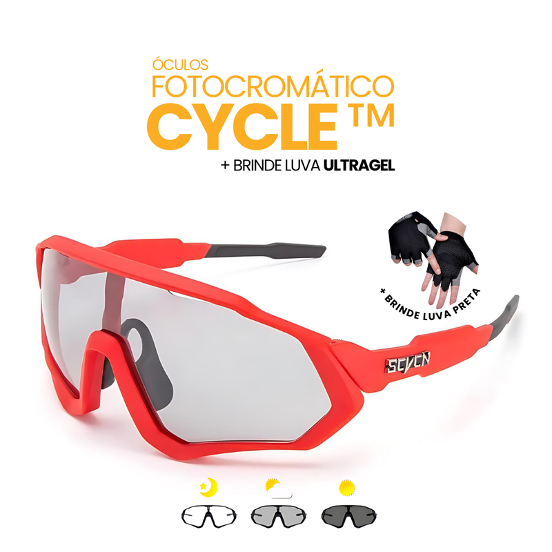 Óculos Fotocromático Cycle™ + BRINDE -  LUVA ULTRAGEL