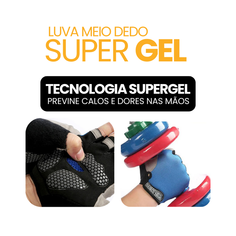 Luva Meio Dedo SuperGel | COMPRE 1 LEVE 2