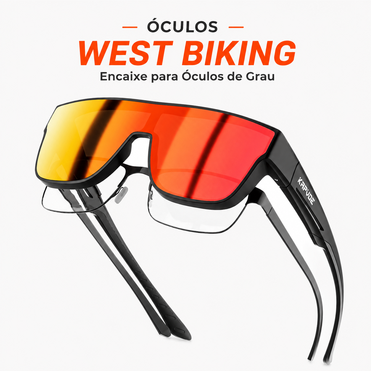 óculos de ciclismo para usar sobre óculos de grau