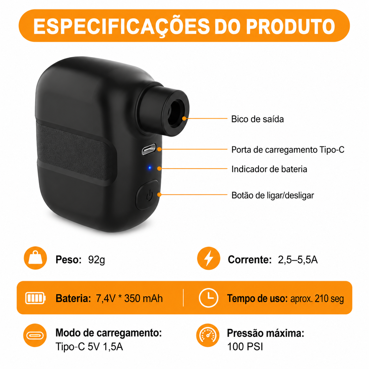 Minipump Theragun 100psi + Case de Transporte