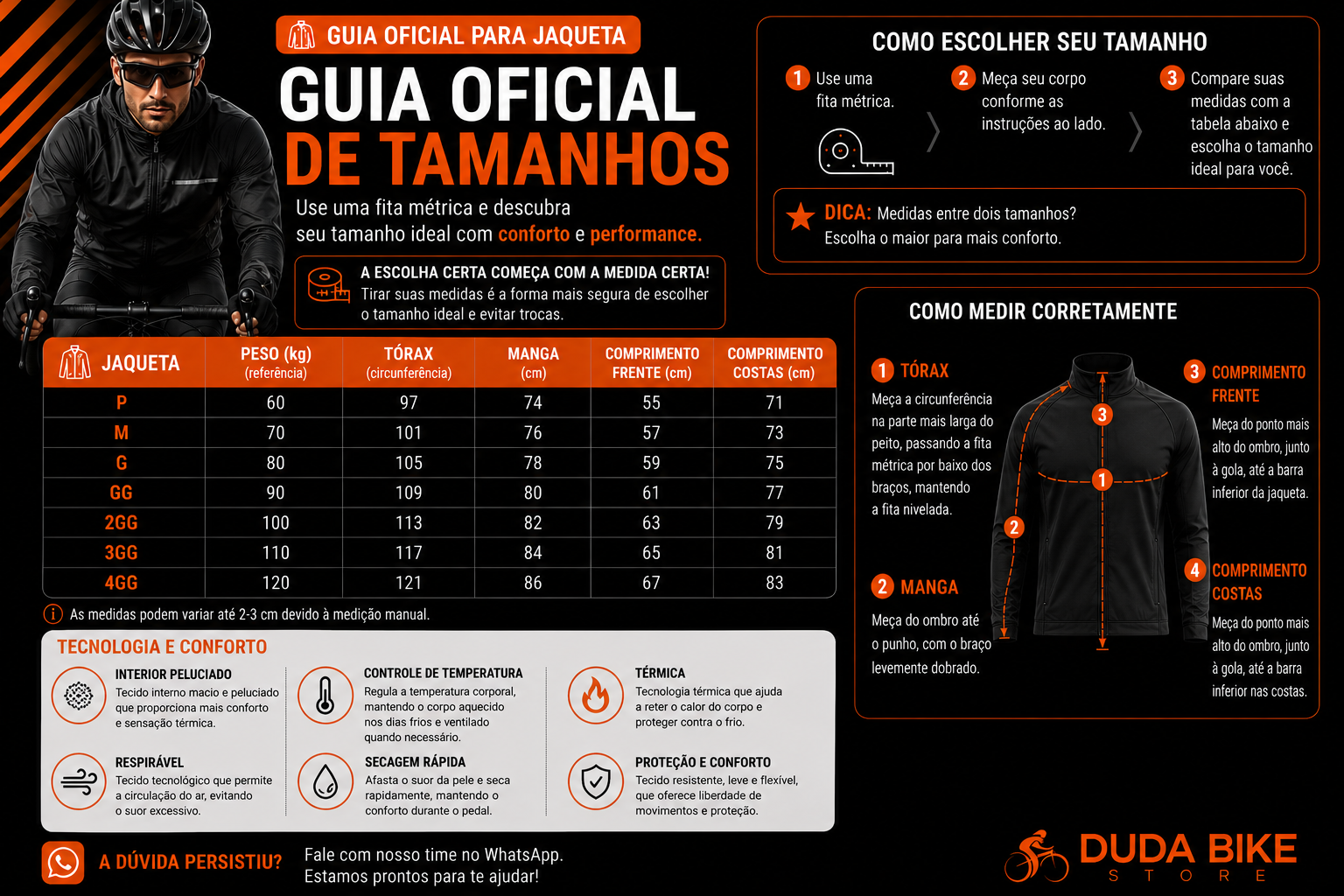 Jaqueta Térmica BikePro | BRINDE LUVA THERMO
