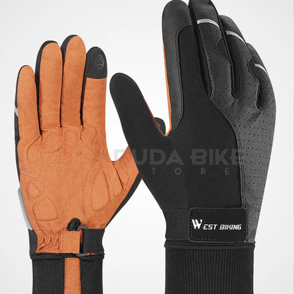 Luva Couro Ecológico West Biking | + BRINDE EXCLUSIVO