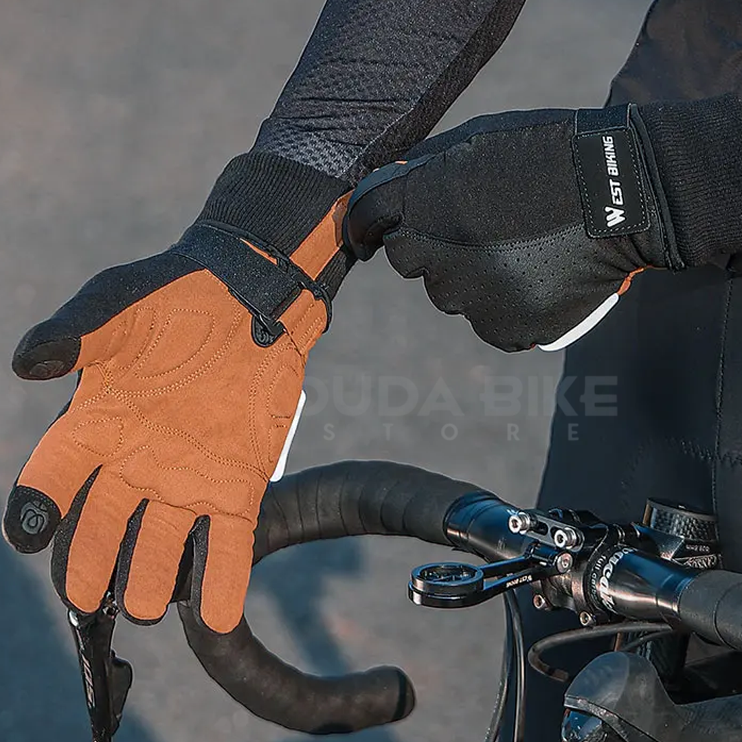 Luva Couro Ecológico West Biking | + BRINDE EXCLUSIVO