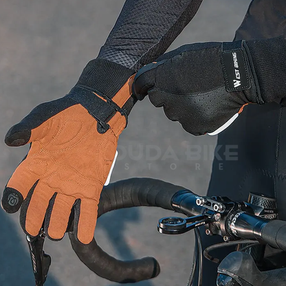 Luva Couro Ecológico West Biking | + BRINDE EXCLUSIVO