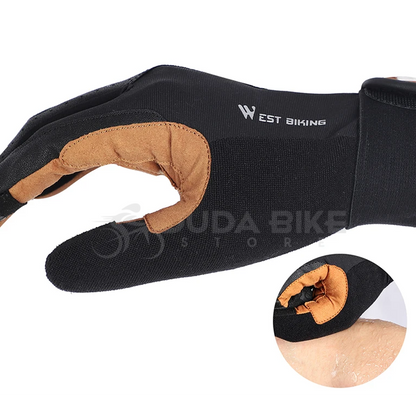 Luva Couro Ecológico West Biking | + BRINDE EXCLUSIVO