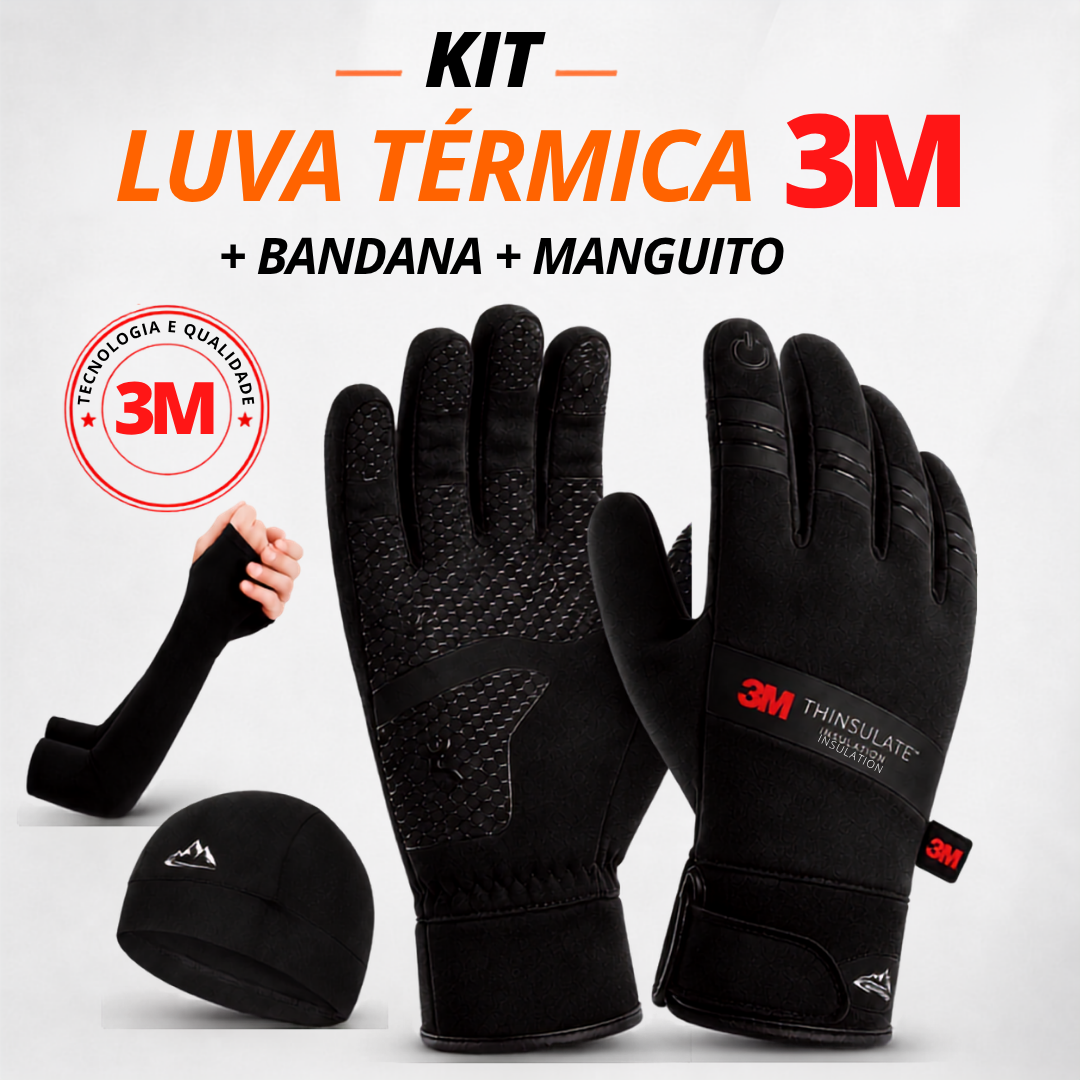 Kit Luva Térmica 3M + Bandana + Manguito