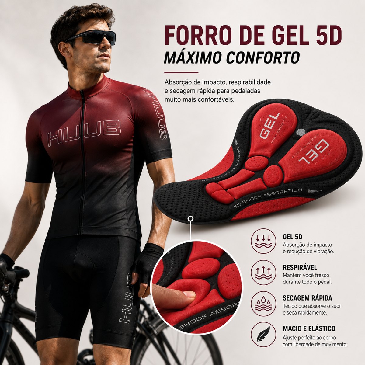 Embaixo: forro de gel 5D