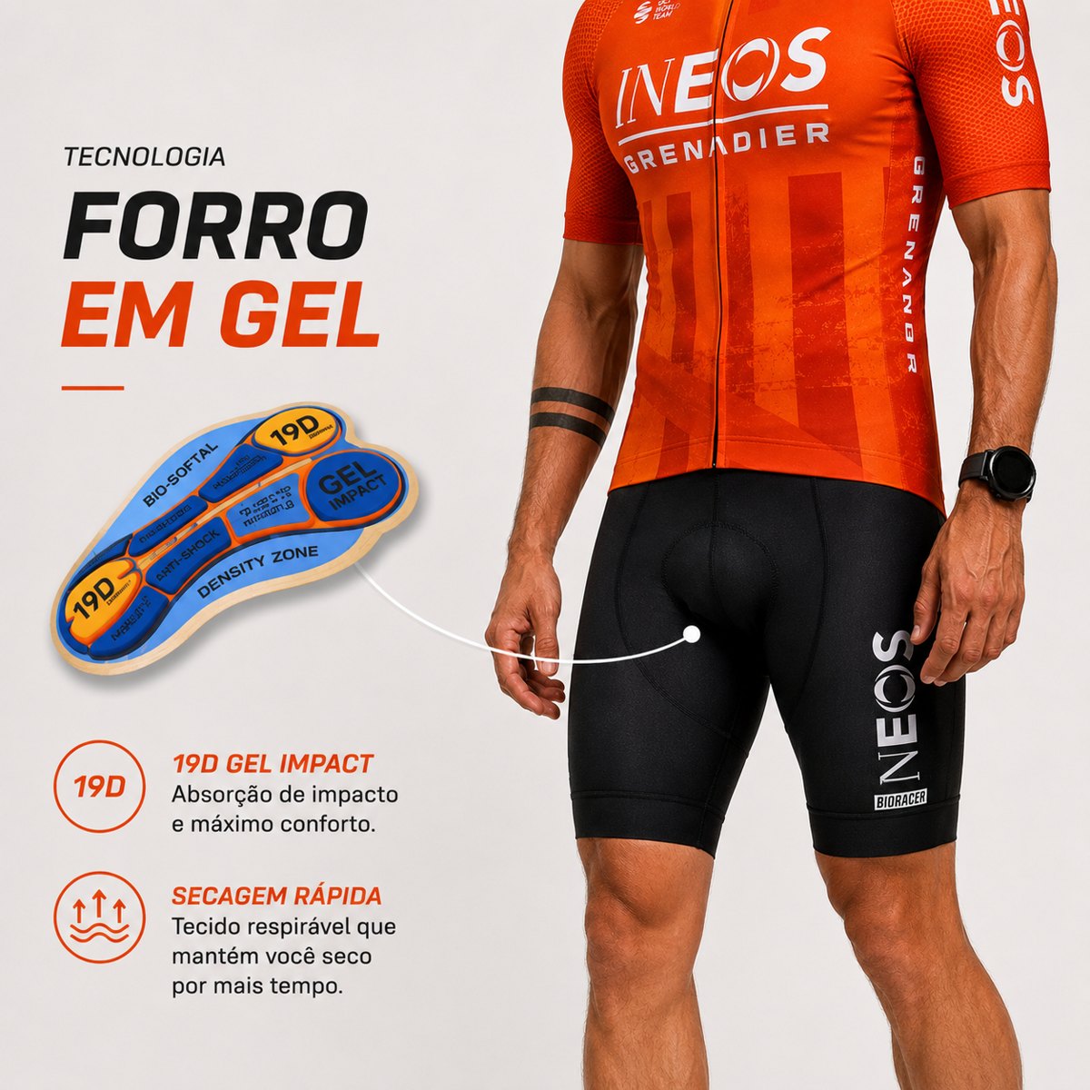 Embaixo: forro 19D UltraGel™